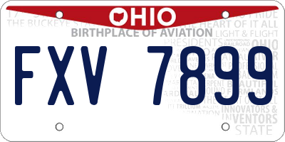 OH license plate FXV7899