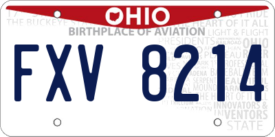 OH license plate FXV8214