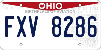 OH license plate FXV8286