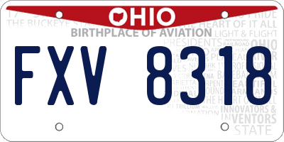 OH license plate FXV8318
