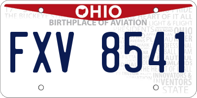 OH license plate FXV8541