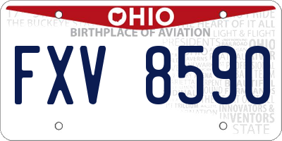 OH license plate FXV8590