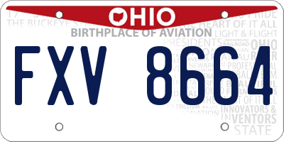 OH license plate FXV8664