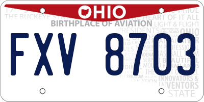 OH license plate FXV8703