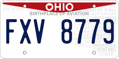 OH license plate FXV8779