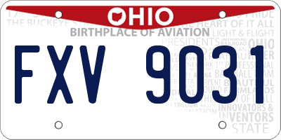 OH license plate FXV9031
