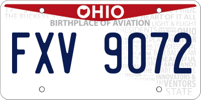 OH license plate FXV9072