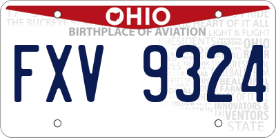 OH license plate FXV9324
