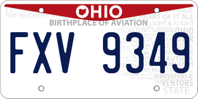 OH license plate FXV9349