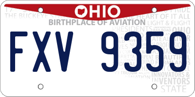 OH license plate FXV9359