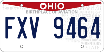 OH license plate FXV9464