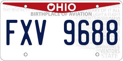 OH license plate FXV9688