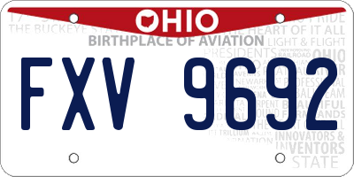 OH license plate FXV9692