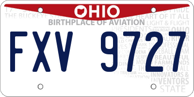 OH license plate FXV9727