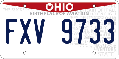 OH license plate FXV9733
