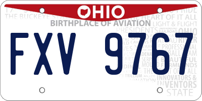 OH license plate FXV9767