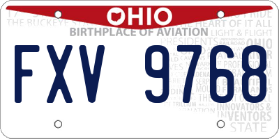 OH license plate FXV9768