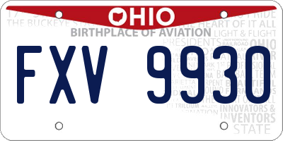 OH license plate FXV9930
