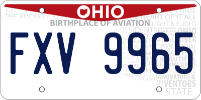 OH license plate FXV9965