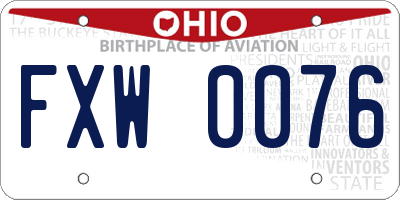 OH license plate FXW0076