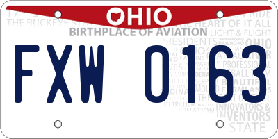 OH license plate FXW0163
