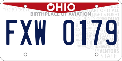 OH license plate FXW0179