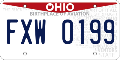 OH license plate FXW0199