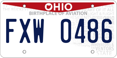 OH license plate FXW0486