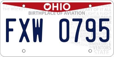 OH license plate FXW0795