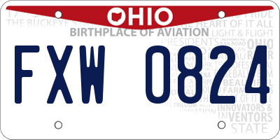 OH license plate FXW0824