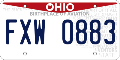 OH license plate FXW0883