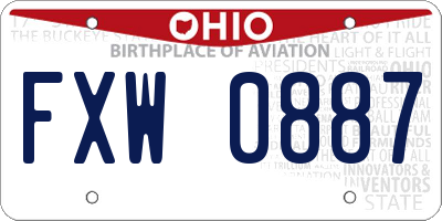 OH license plate FXW0887