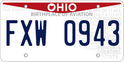 OH license plate FXW0943