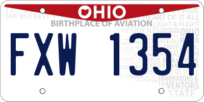 OH license plate FXW1354