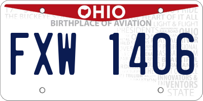 OH license plate FXW1406