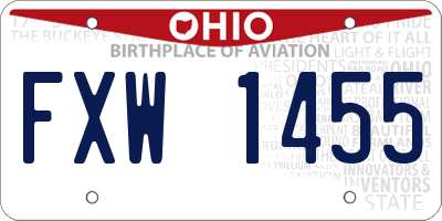 OH license plate FXW1455