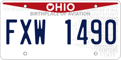 OH license plate FXW1490