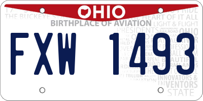 OH license plate FXW1493