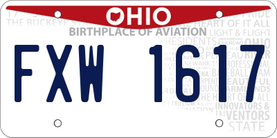 OH license plate FXW1617