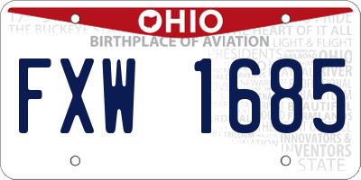 OH license plate FXW1685