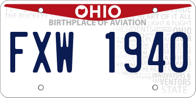 OH license plate FXW1940