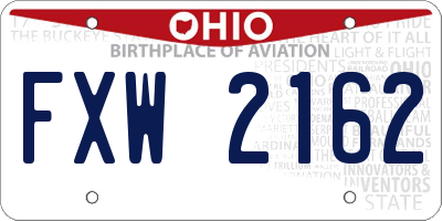 OH license plate FXW2162