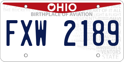 OH license plate FXW2189