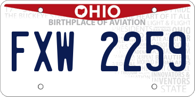 OH license plate FXW2259