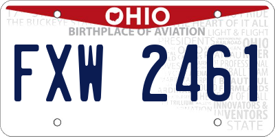 OH license plate FXW2461
