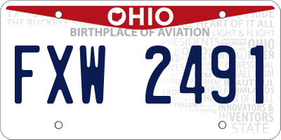 OH license plate FXW2491
