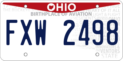 OH license plate FXW2498