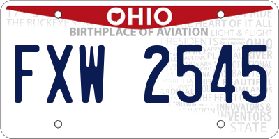 OH license plate FXW2545