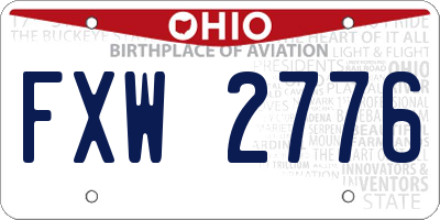 OH license plate FXW2776