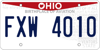 OH license plate FXW4010